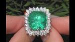 Undyed Green 100% Natural Jadeite Emerald Diamonds White18k Solid Gold Grade A